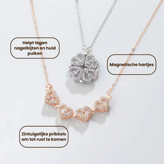 Fidget ketting | anxiety ketting | zilver | rosé goud