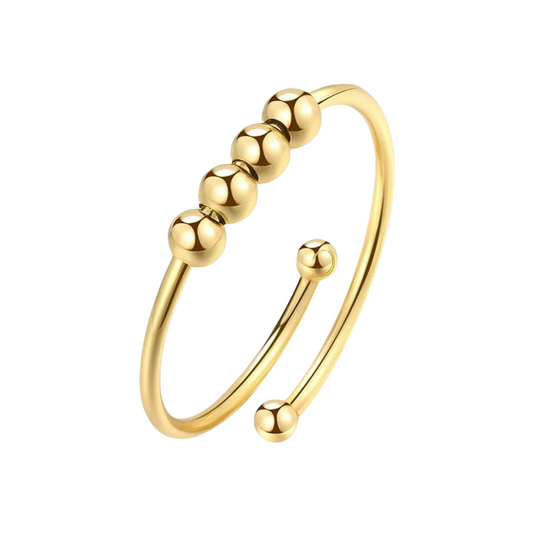 Calm ring | fidget ring | anxiety ring | goud | beads