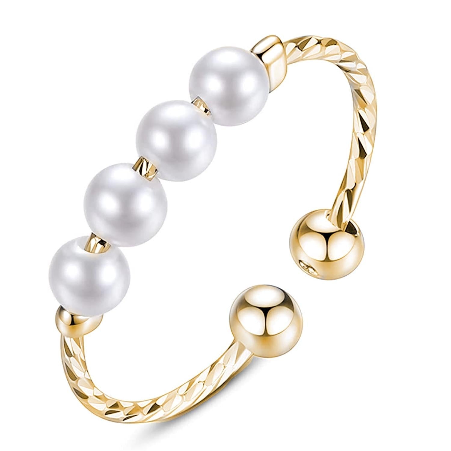 Calm ring | fidget ring | anxiety ring | goud | parel